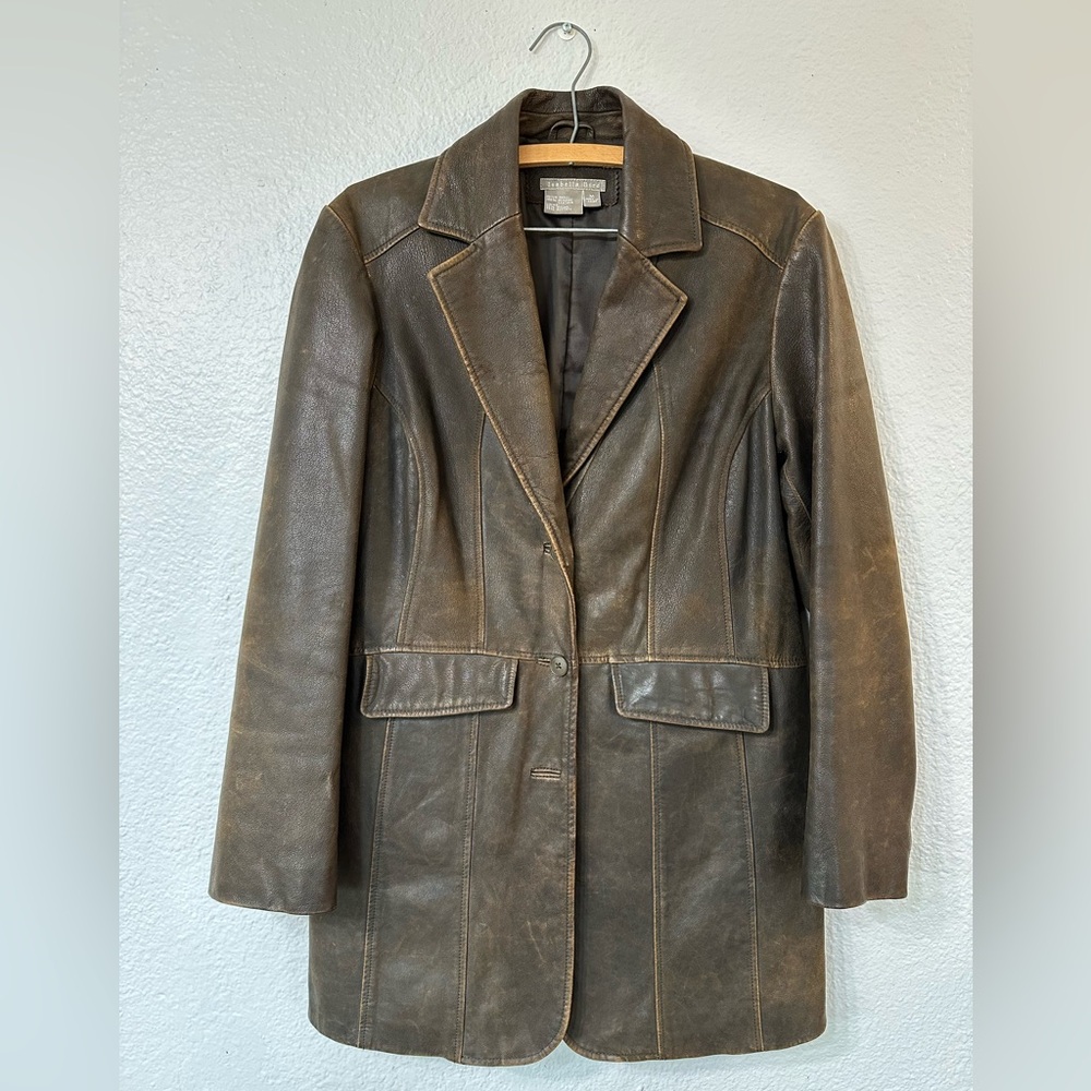 Vintage 90’s Leather Jacket - Isabella Bird - Brown (Size: Women’s Medium)